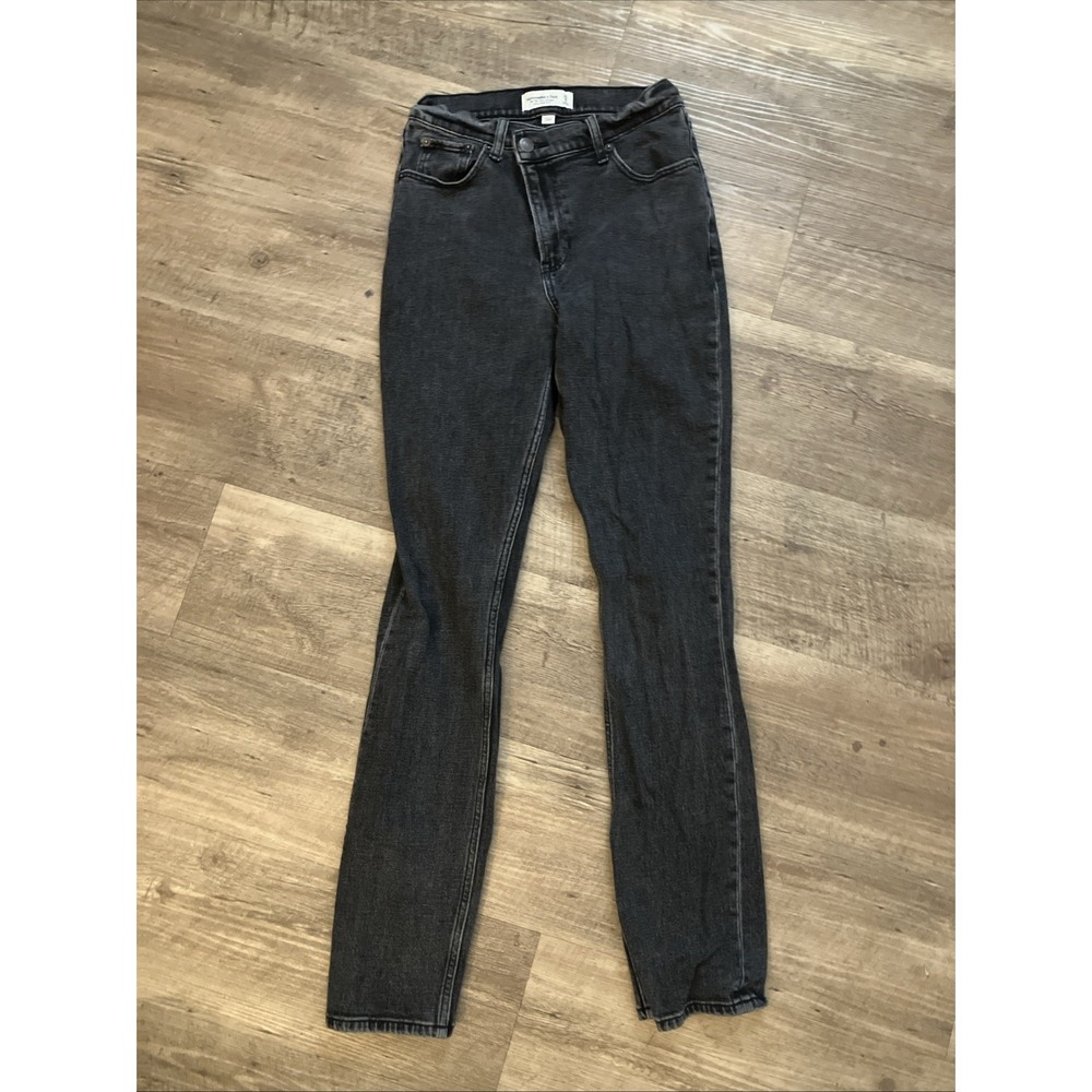 Abercrombie & Fitch Denim Ultra High Rise Curve Love Slim Black Jeans Women's